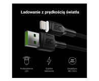 Green Cell Kabel USB - Lightning 1.2m (QC 3.0, LED) - 525163 - zdjęcie 4